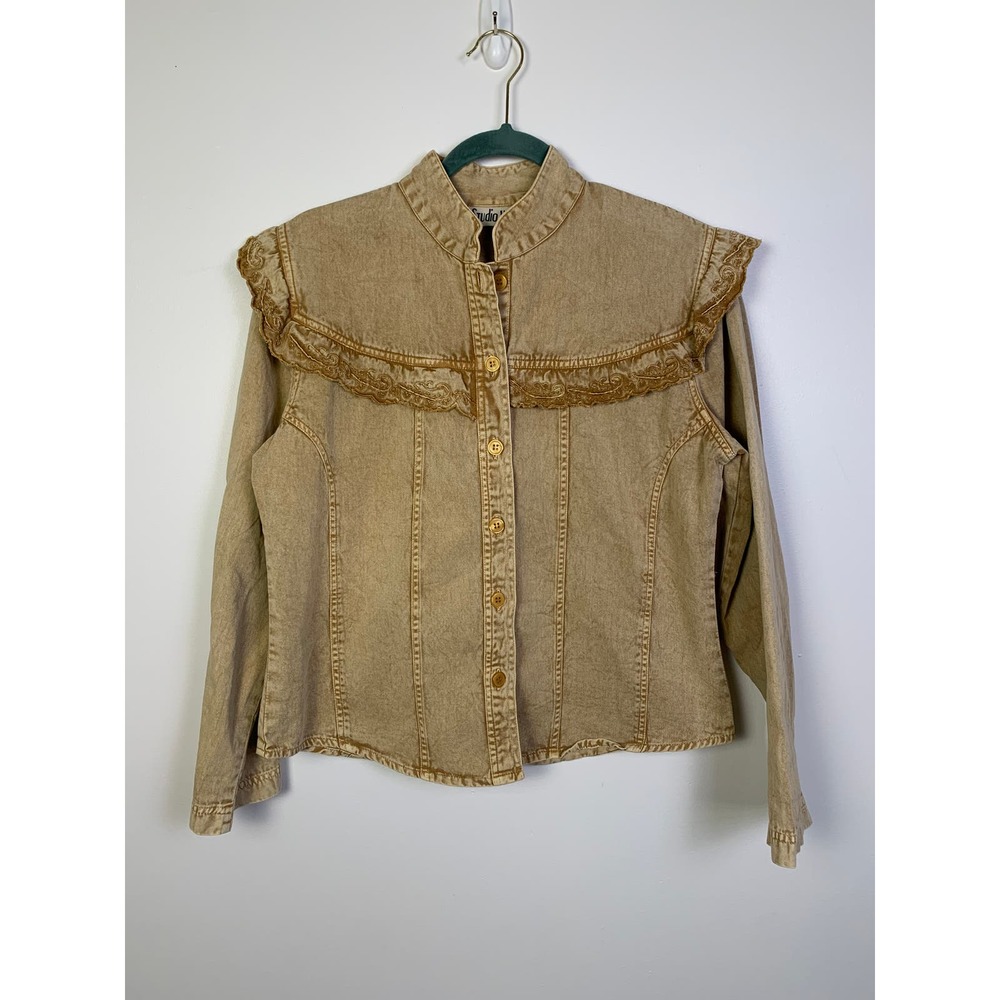 Western Denim Button Up Shirt, Size M